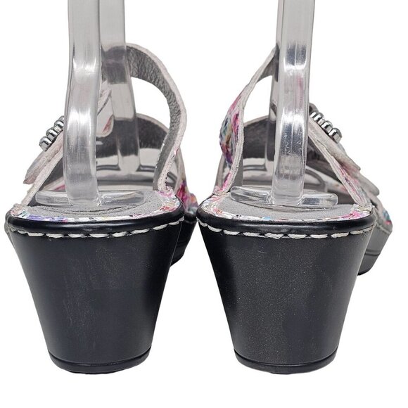 Alegria by PG Lite Loti Leather Blooms Floral Wedge Slide Sandal Multicolor 42 - Picture 6 of 12